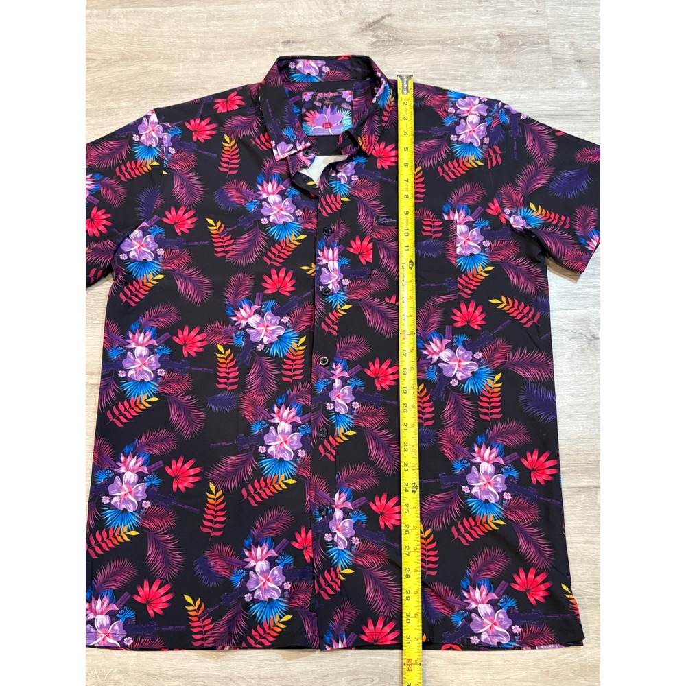 Retrofit Tropics Floral Button Up Hawaiian Shirt Short Sleeve Colorful XL - Picture 2 of 6
